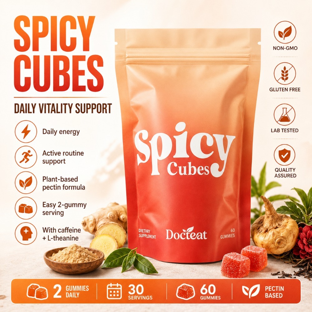 Herbal Wellness Blend - Жевательные конфеты Docteat Spicy Cubes, 60