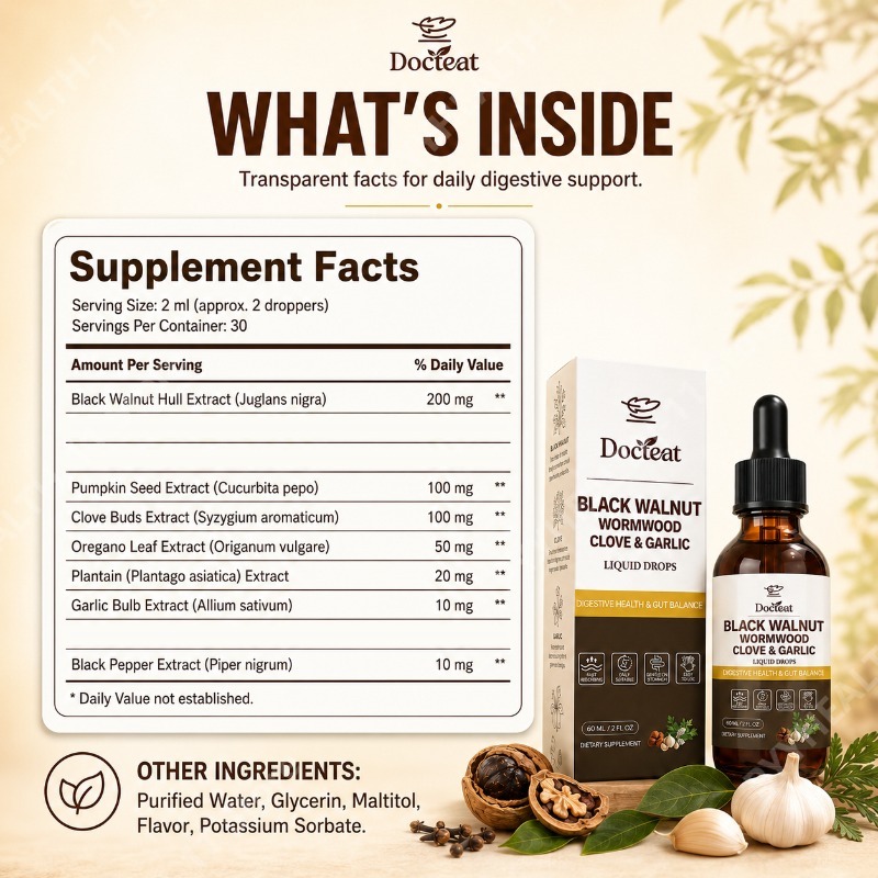 Жидкие капли с черным грецким  – обзор и цена Herbal Wellness Blend